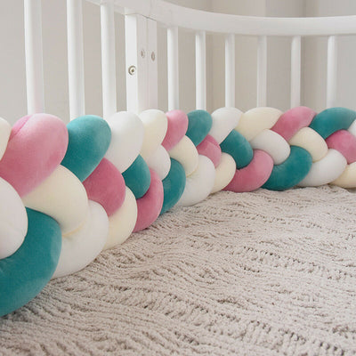 Protectores de Cuna Trenzados Alargados con Almohada Decorativa - Image 93
