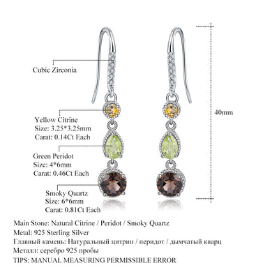 Aretes de Piedras Preciosas Naturales Elegantes en Plata S925 - Image 14