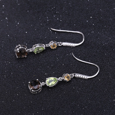 Aretes de Piedras Preciosas Naturales Elegantes en Plata S925 - Image 16