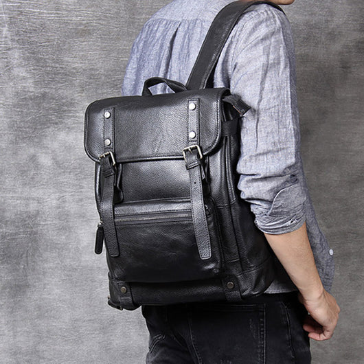Mochila de Cuero Genuino para Hombre - Diseño Casual y Versátil