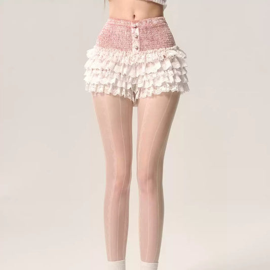 Shorts de Encaje Blanco Francés Flor de Durazno - Image 2