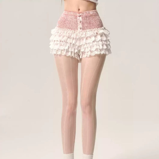 Shorts de Encaje Blanco Francés Flor de Durazno - Image 2