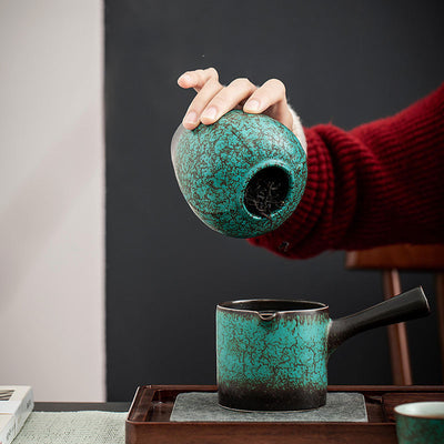 Tarro de Té Cerámico Verde Oscuro con Tapa Hermética - Image 16