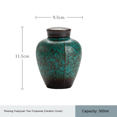 Tarro de Té Cerámico Verde Oscuro con Tapa Hermética - Image 21