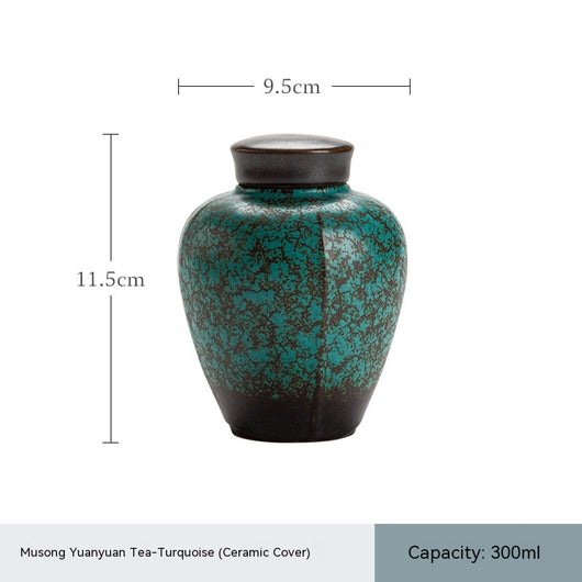 Tarro de Té Cerámico Verde Oscuro con Tapa Hermética - Image 21