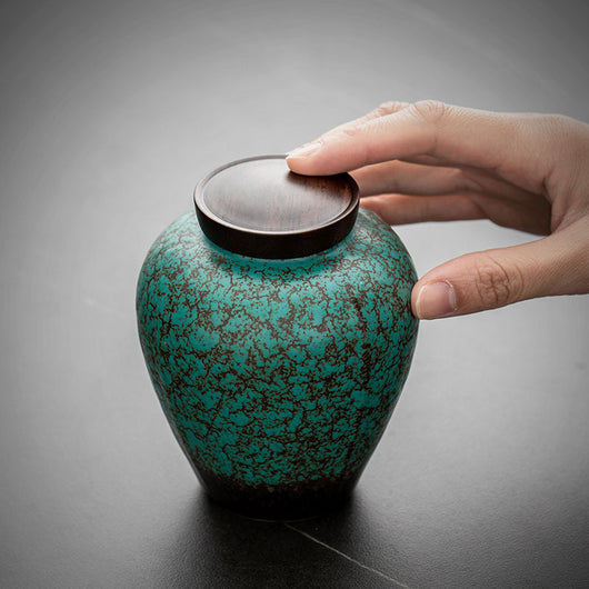 Tarro de Té Cerámico Verde Oscuro con Tapa Hermética - Image 23