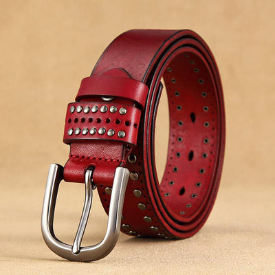 Cinturón de Cuero Genuino para Mujer con Remaches Decorativos - Image 10