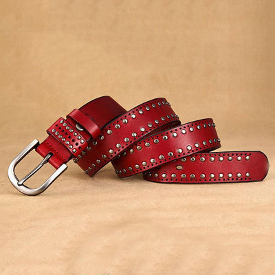 Cinturón de Cuero Genuino para Mujer con Remaches Decorativos - Image 12