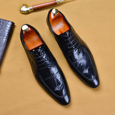 Zapatos de Cuero Casual Británico Estilo Coreano con Patrón Cocodrilo - Image 6