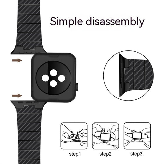 Correa Apple Watch de Fibra de Carbono para iWatch 8, 7, 6, 5, SE - Image 11