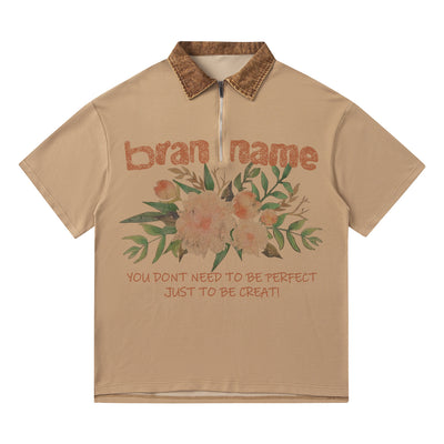 Polo Denim con Estampado Floral Retro - Diseño Unisex Oversize - Image 16