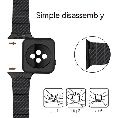 Correa Apple Watch de Fibra de Carbono para iWatch 8, 7, 6, 5, SE - Image 22