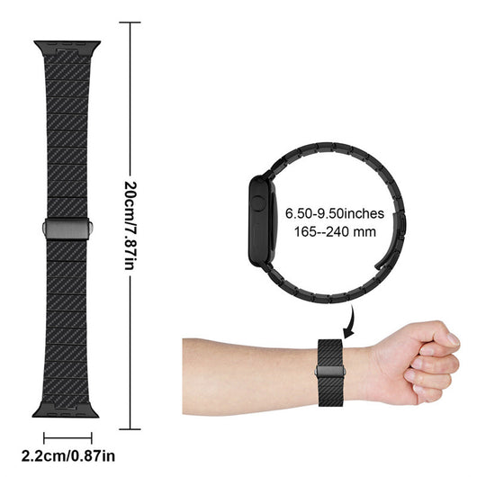 Correa Apple Watch de Fibra de Carbono para iWatch 8, 7, 6, 5, SE - Image 24