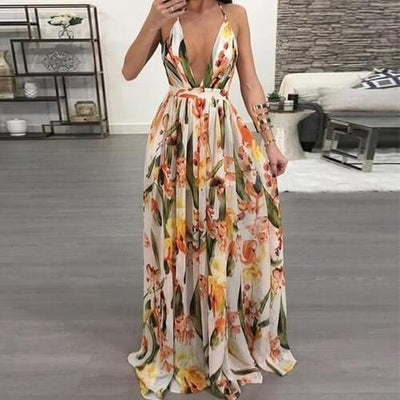 Vestido de Gasa con Escote en V Profundo y Espalda Descubierta - Image 3