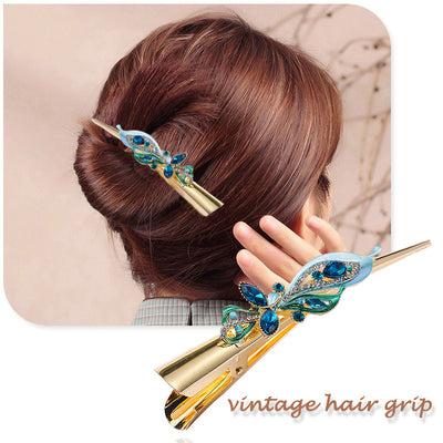 Pasador de Cabello Cristal Dorado Pintado - Image 4