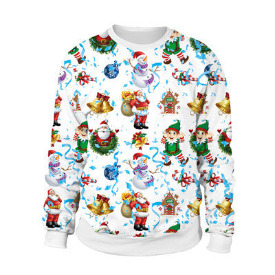 Suéter Navideño Divertido con Diseño de Santa y Elfo