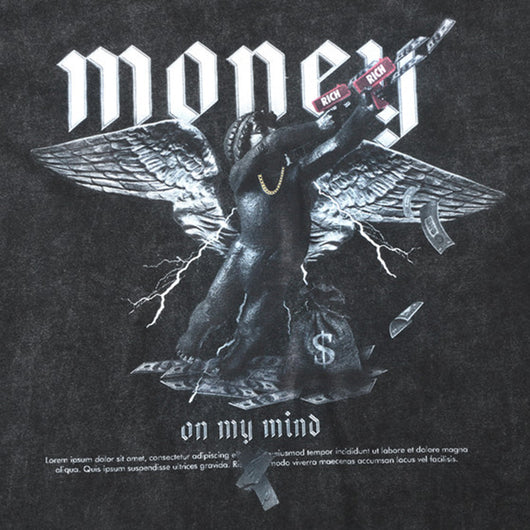 Playera Manga Larga Estampada Money First para Hombre - Image 11