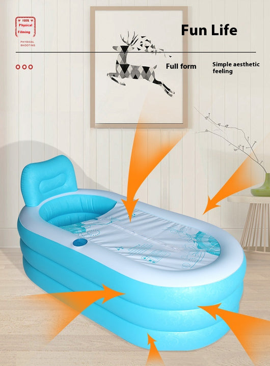 Bañera Plegable Inflable para Departamentos Pequeños - Tina Portátil PVC Resistente - Image 12