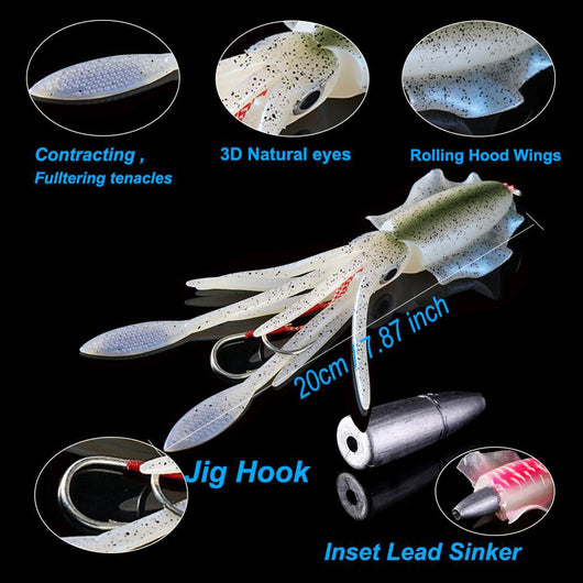 Señuelo Luminoso Calamar Biónico para Pesca en Aguas Profundas - Image 33