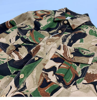 Camisa de Trabajo Camuflaje Hombre Estilo Japonés Retro Lavado Amekaji Algodón Manga Larga - Image 35