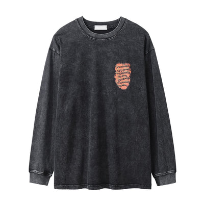Playera de Manga Larga con Estampado de Dados en Llamas para Hombre - Image 9