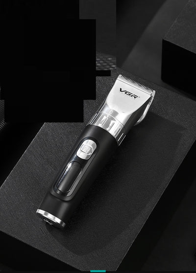Black hair clipper with LCD digital display showing power and RPM, four guide combs (3mm-12mm), USB cable, cleaning brush, and oil bottle. - Image 12