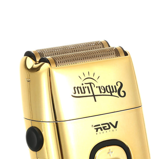 Gold digital display hair clipper and reciprocating shaver kit with extra foil head, cleaning brush, oil, and charging cable. - Image 16