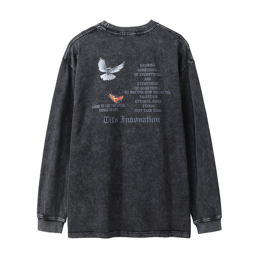 Remera Manga Larga Estampado Paloma y Llama para Hombre - Image 8