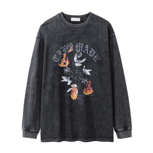 Remera Manga Larga Estampado Paloma y Llama para Hombre - Image 14