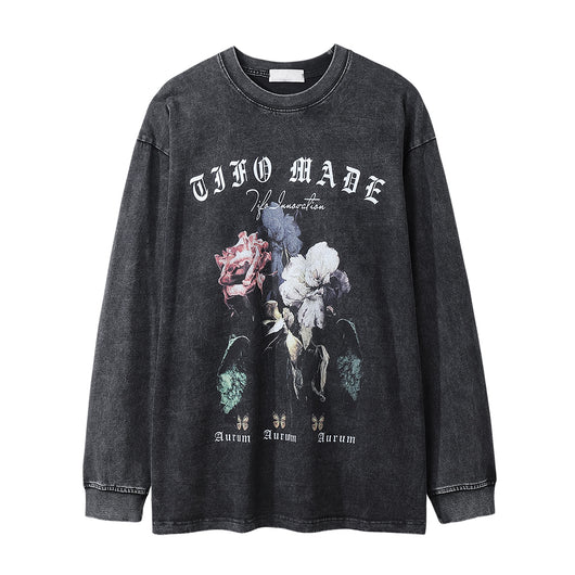Playera Estampada con Flores de Rosa para Hombre - Image 8