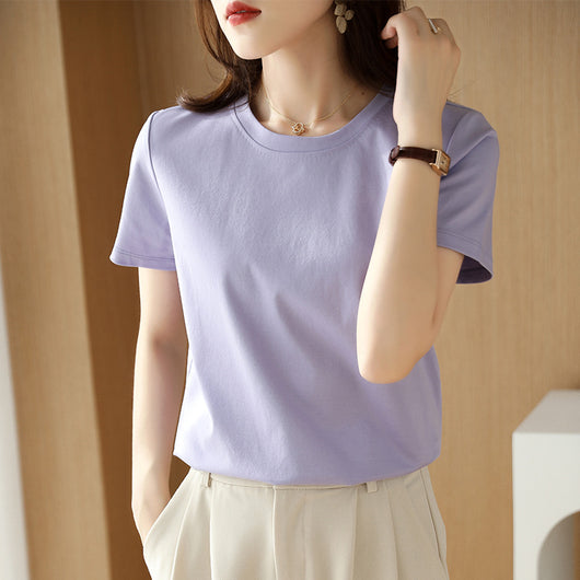 Blusa de Algodón Mercerizado Manga Corta Ajustada para Mujer - Image 16