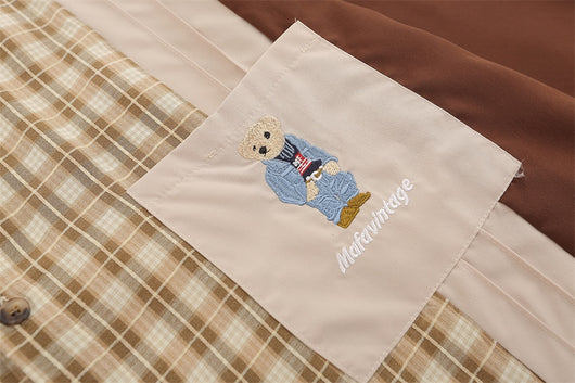 Camisa de Cuadros Hombre con Costuras Asimétricas - Manga Larga - Image 12