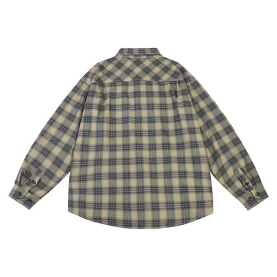 Camisa Abrigo Cuadros Estilo Retro Americano para Hombre - Image 15