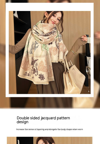 Bufanda Térmica Estampada Multiusos para Mujer - Abrigo Elegante Antifrío - Image 7