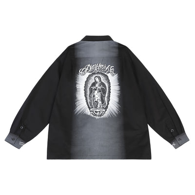 Camisa Suelta Estampada de Manga Larga para Hombre - Image 16