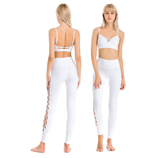 Conjunto Deportivo Mujer: Sostén Deportivo Espalda Descubierta + Pantalones Yoga Antichoque - Image 9