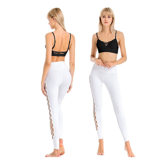 Conjunto Deportivo Mujer: Sostén Deportivo Espalda Descubierta + Pantalones Yoga Antichoque - Image 15