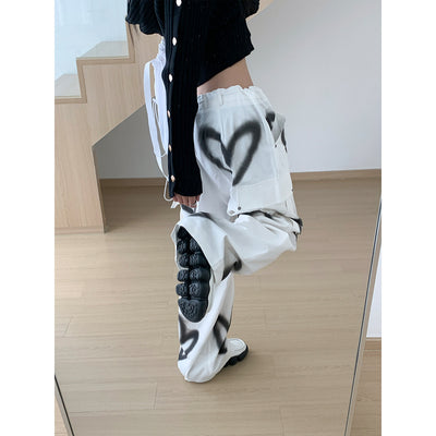 Pantalones Anchos con Cordones y Corazón Graffiti - Estilo Urbano Cool - Image 19