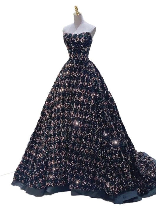 Vestido de Actuación con Lentejuelas y Cola Elegante para Mujer - Image 14