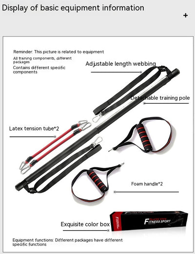 Kit de Barra Pilates con Bandas de Resistencia - Gimnasio Portátil para Casa - Image 21