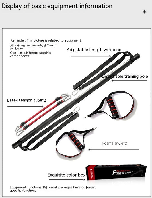 Kit de Barra Pilates con Bandas de Resistencia - Gimnasio Portátil para Casa - Image 21