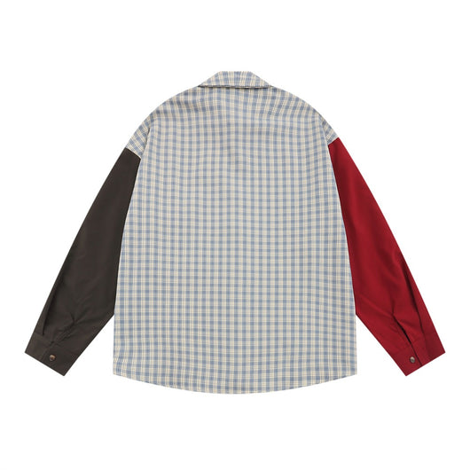 Camisa de Cuadros Hombre con Costuras Asimétricas - Manga Larga - Image 20