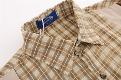Camisa de Cuadros Hombre con Costuras Asimétricas - Manga Larga - Image 23