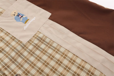 Camisa de Cuadros Hombre con Costuras Asimétricas - Manga Larga - Image 25