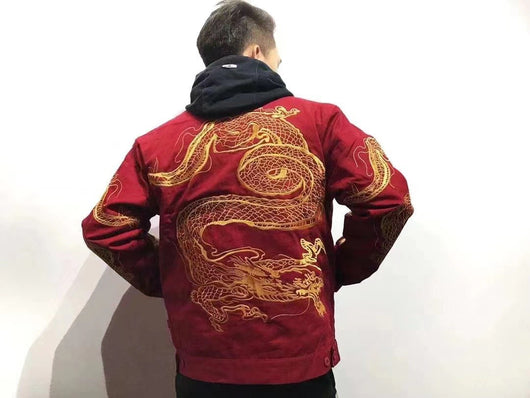 Chaqueta Acolchada de Algodón con Bordado de Dragón Chino - Image 19