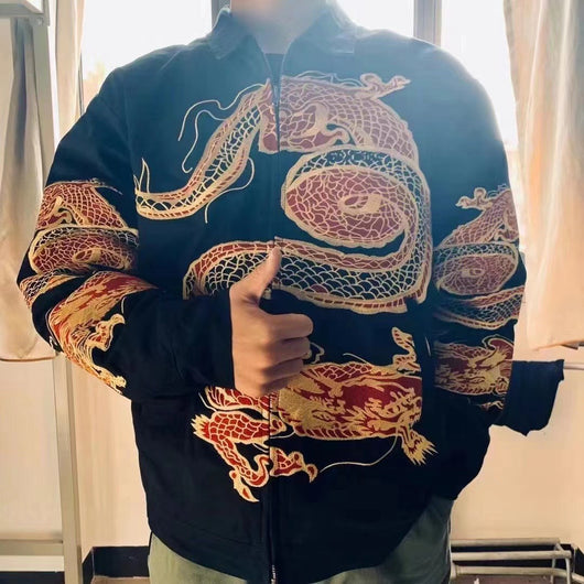 Chaqueta Acolchada de Algodón con Bordado de Dragón Chino - Image 21