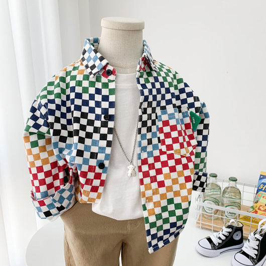 Chaqueta Casual Infantil Estilo Coreano con Mosaico - Image 15