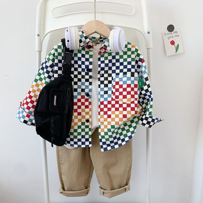 Chaqueta Casual Infantil Estilo Coreano con Mosaico - Image 20