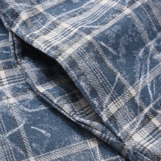 Camisa Cuadros Tie-Dye Desgastada con Bolsillos Laterales para Primavera y Otoño - Image 13