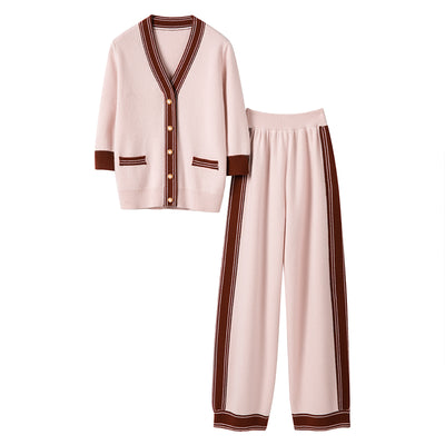 Conjunto de Lujo: Cardigan de Cachemira + Pantalón Recto Ancho - Image 13
